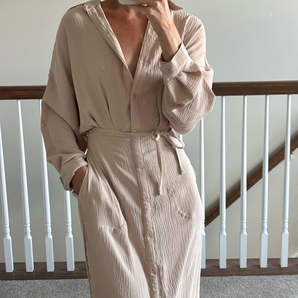 Max Studio Tan Button Through Maxi - image 2